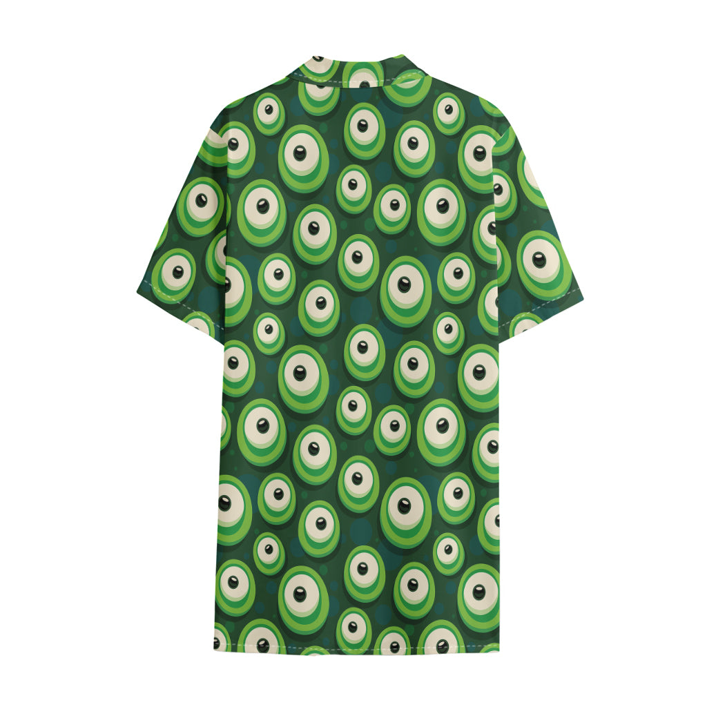 Monster Eyes Pattern Print Cotton Hawaiian Shirt