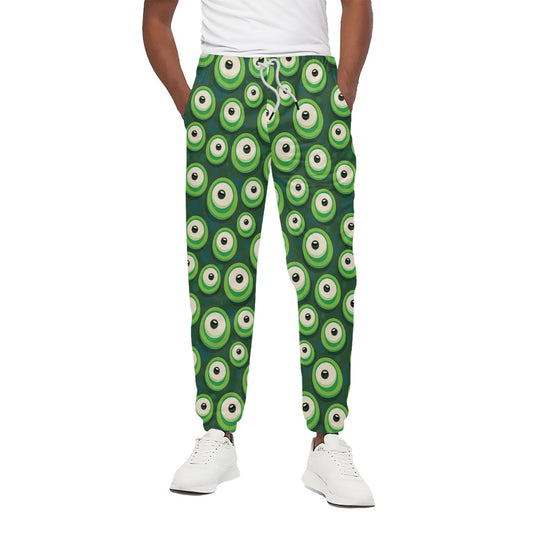 Monster Eyes Pattern Print Cotton Pants