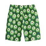 Monster Eyes Pattern Print Cotton Shorts