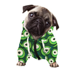 Monster Eyes Pattern Print Dog Zip Up Hoodie