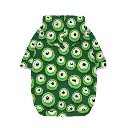 Monster Eyes Pattern Print Dog Zip Up Hoodie
