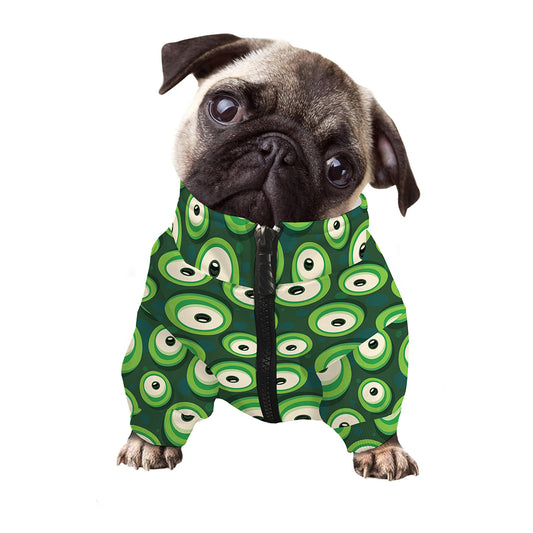 Monster Eyes Pattern Print Dog Zip Up Jacket