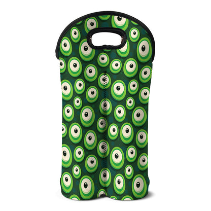 Monster Eyes Pattern Print Double Neoprene Wine Tote