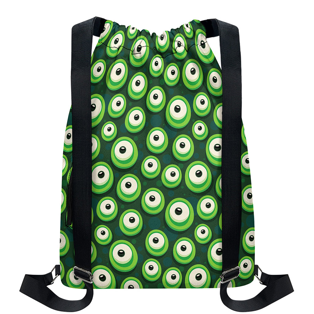 Monster Eyes Pattern Print Drawstring Backpack