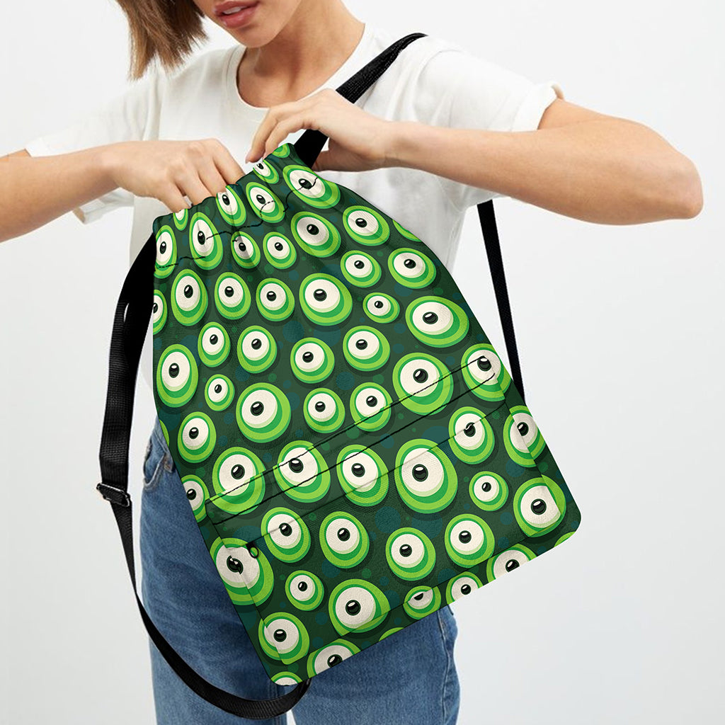 Monster Eyes Pattern Print Drawstring Backpack