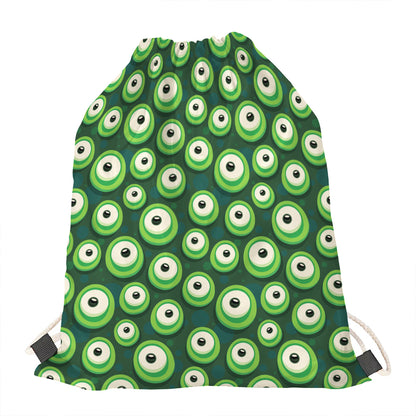 Monster Eyes Pattern Print Drawstring Bag