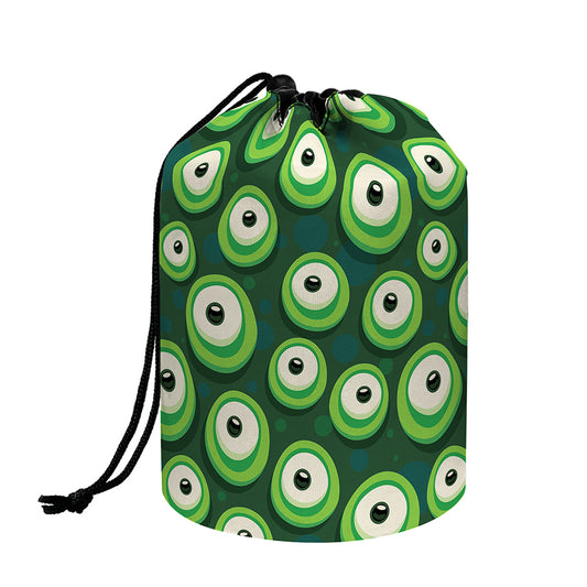 Monster Eyes Pattern Print Drawstring Makeup Bag
