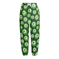 Monster Eyes Pattern Print Fleece Lined Knit Pants