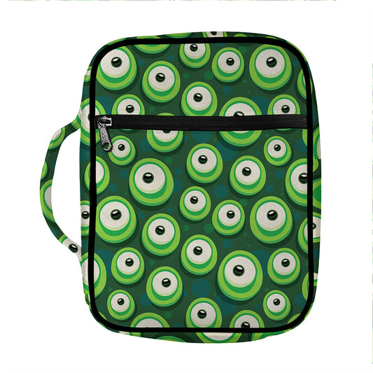 Monster Eyes Pattern Print Front Pocket Bible Bag