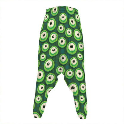 Monster Eyes Pattern Print Hammer Pants