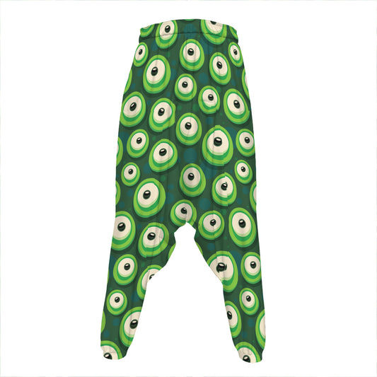 Monster Eyes Pattern Print Hammer Pants