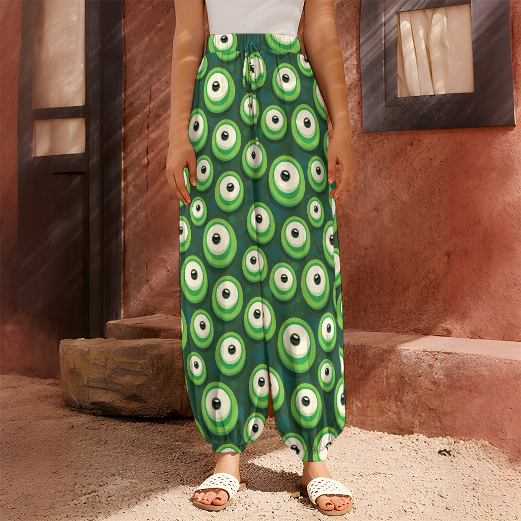 Monster Eyes Pattern Print Harem Pants