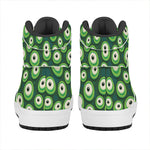 Monster Eyes Pattern Print High Top Leather Sneakers