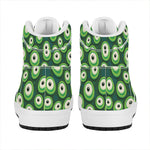 Monster Eyes Pattern Print High Top Leather Sneakers