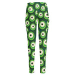 Monster Eyes Pattern Print High-Waisted Pocket Leggings