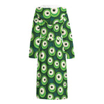 Monster Eyes Pattern Print Hooded Bathrobe