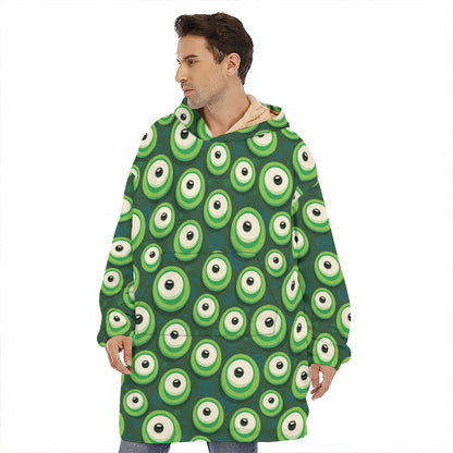 Monster Eyes Pattern Print Hoodie Blanket