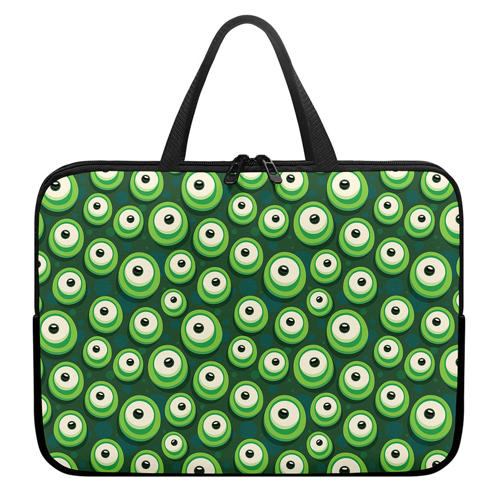 Monster Eyes Pattern Print Laptop Sleeve With Handle