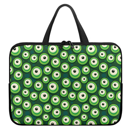 Monster Eyes Pattern Print Laptop Sleeve With Handle