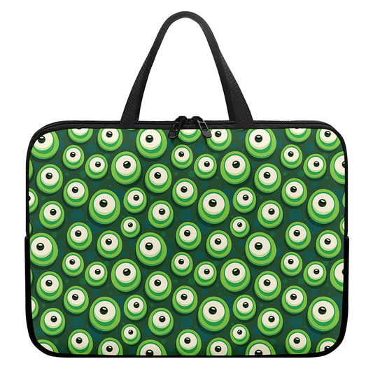 Monster Eyes Pattern Print Laptop Sleeve With Handle