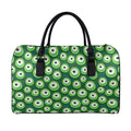 Monster Eyes Pattern Print Leather Duffel Bag