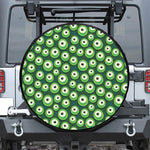 Monster Eyes Pattern Print Leather Spare Tire Cover