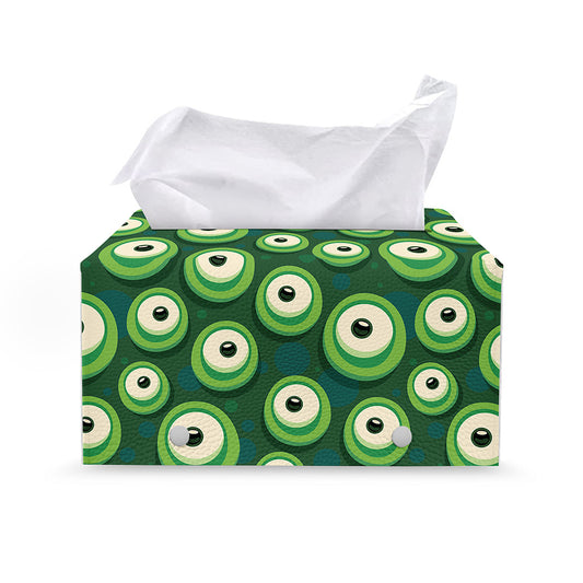 Monster Eyes Pattern Print Leather Tissue Box Cover