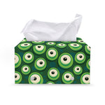 Monster Eyes Pattern Print Leather Tissue Box Cover