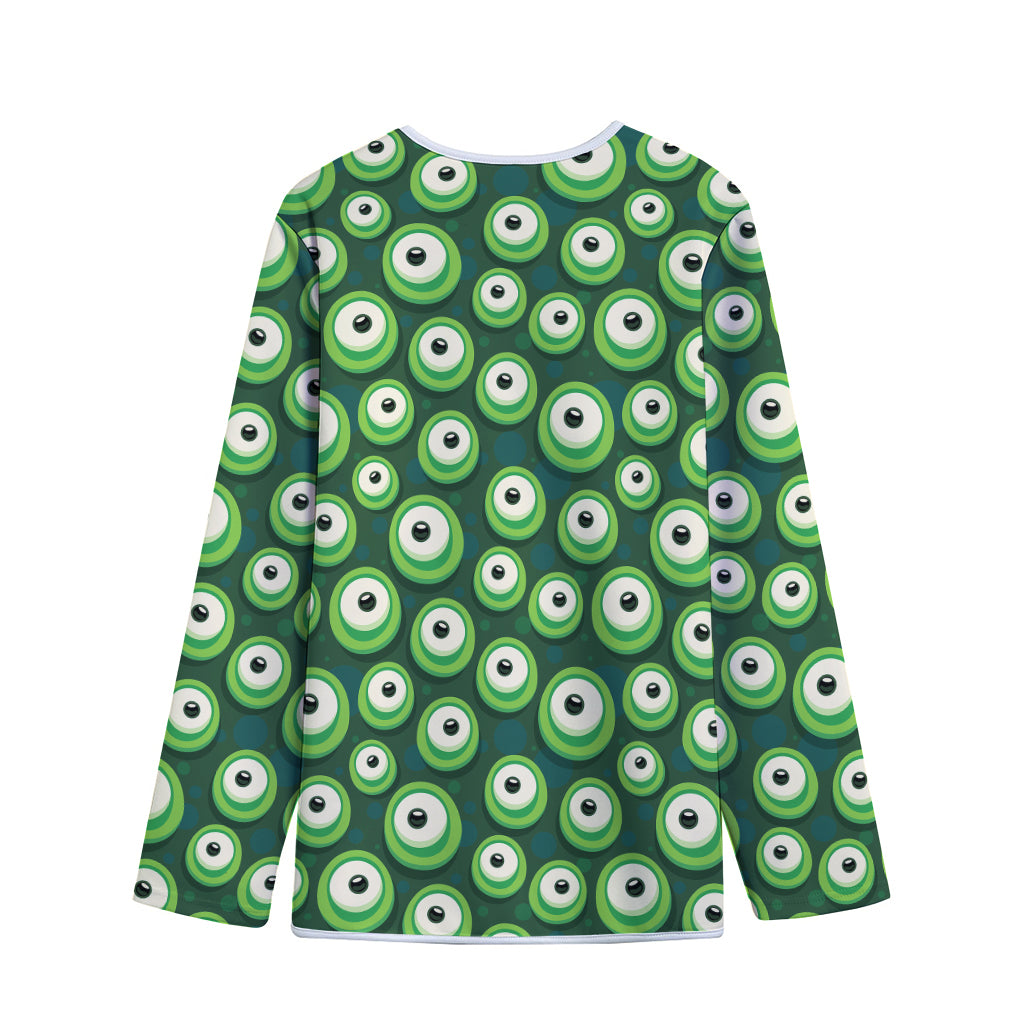 Monster Eyes Pattern Print Long Sleeve Short Coat