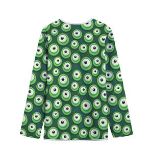 Monster Eyes Pattern Print Long Sleeve Short Coat