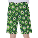 Monster Eyes Pattern Print Men's Beach Shorts