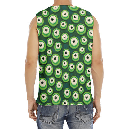 Monster Eyes Pattern Print Men's Fitness Tank Top