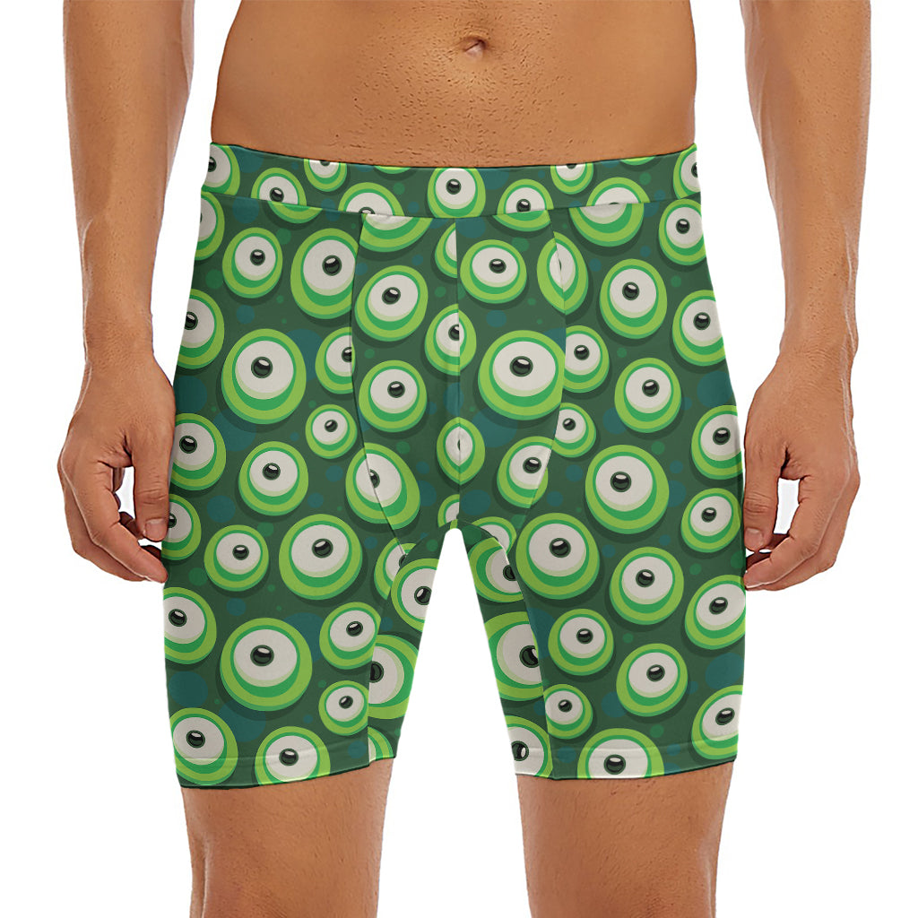 Monster Eyes Pattern Print Men's Long Boxer Briefs