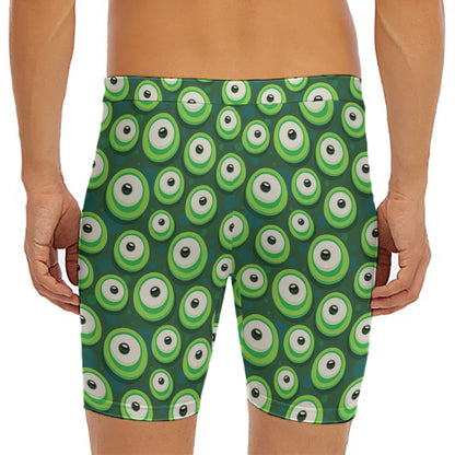Monster Eyes Pattern Print Men's Long Boxer Briefs