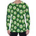 Monster Eyes Pattern Print Men's Long Sleeve T-Shirt