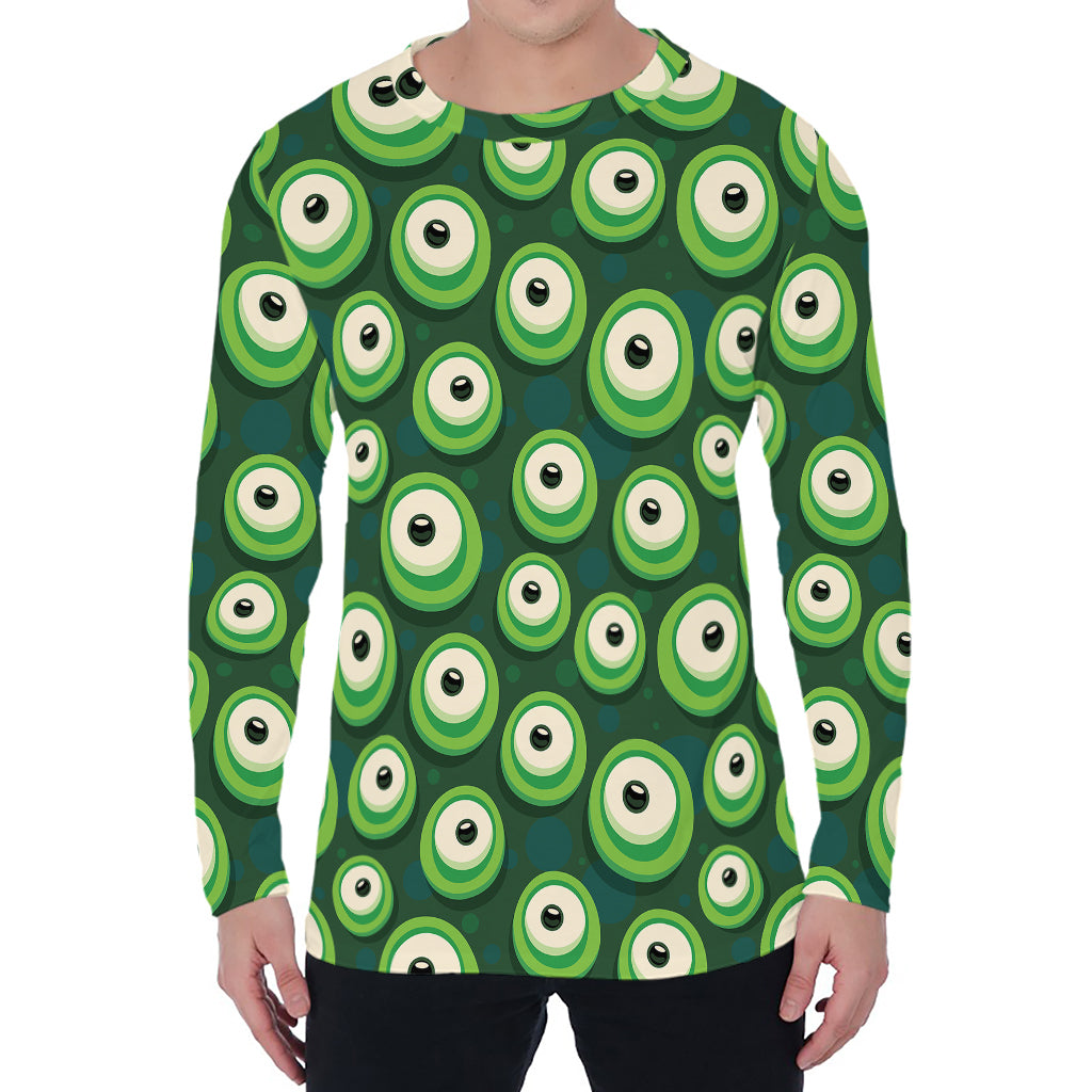 Monster Eyes Pattern Print Men's Long Sleeve T-Shirt