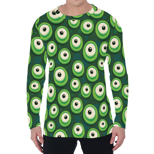 Monster Eyes Pattern Print Men's Long Sleeve T-Shirt