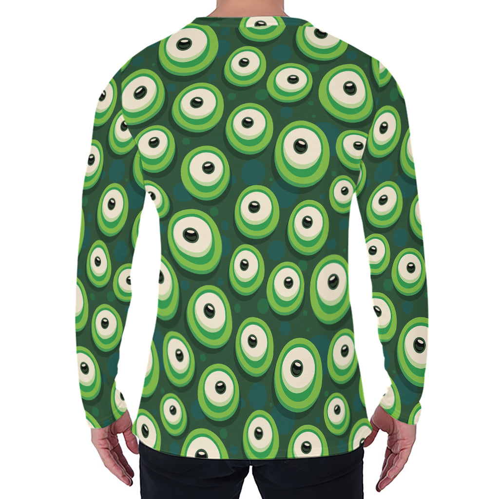 Monster Eyes Pattern Print Men's Long Sleeve T-Shirt