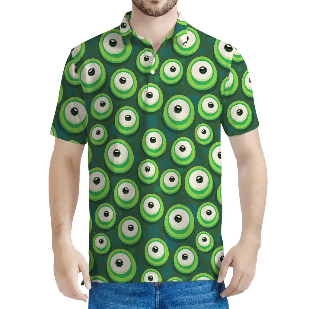 Monster Eyes Pattern Print Men's Polo Shirt