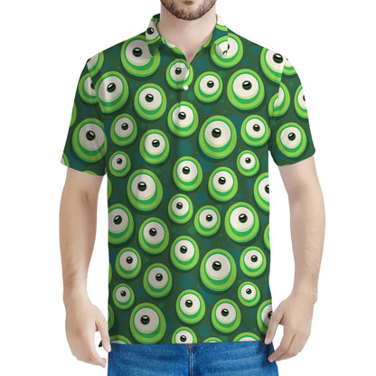 Monster Eyes Pattern Print Men's Polo Shirt
