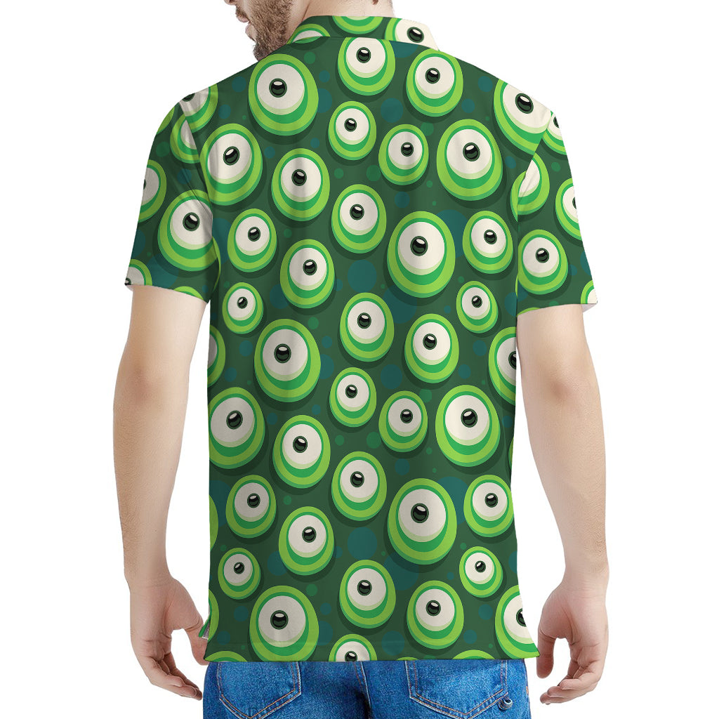Monster Eyes Pattern Print Men's Polo Shirt