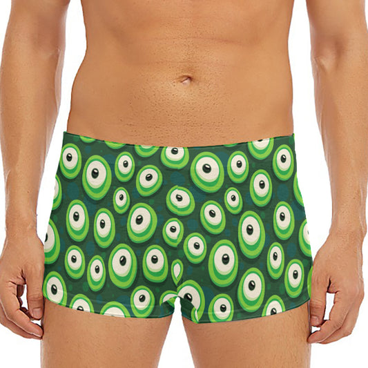 Monster Eyes Pattern Print Men's Short Boxer Briefs