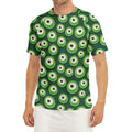 Monster Eyes Pattern Print Men's Short Sleeve Rash Guard