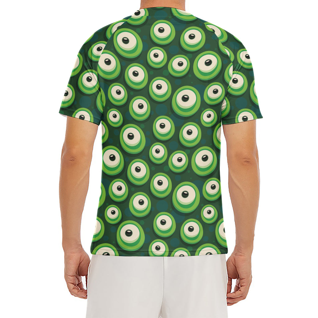Monster Eyes Pattern Print Men's Short Sleeve Rash Guard