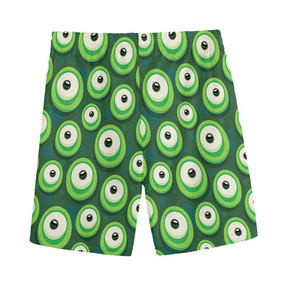 Monster Eyes Pattern Print Men's Sports Shorts
