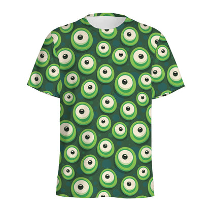 Monster Eyes Pattern Print Men's Sports T-Shirt