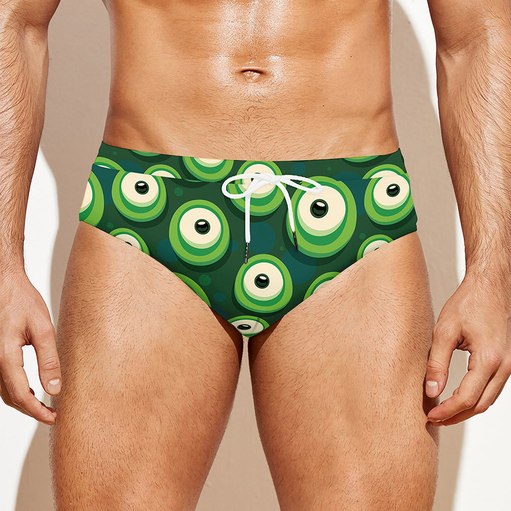 Monster Eyes Pattern Print Men's Swim Briefs