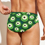 Monster Eyes Pattern Print Men's Swim Briefs