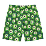 Monster Eyes Pattern Print Men's Swim Trunks