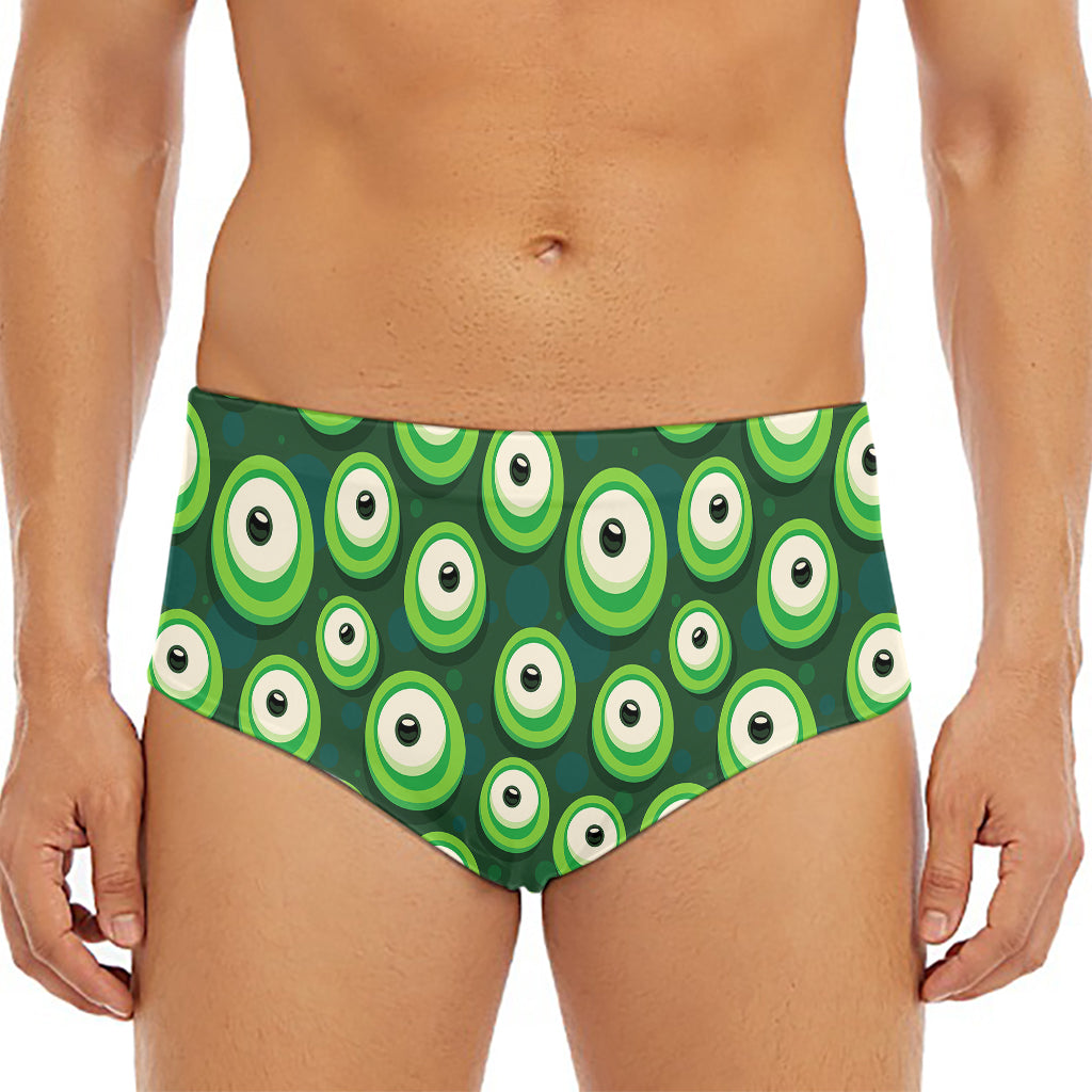 Monster Eyes Pattern Print Men's Triangle Swim Briefs